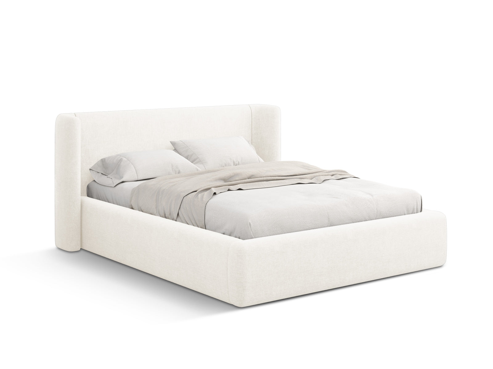 Jolene Bett mit Stauraum und Headboard  in Ivory präsentiert im Onlineshop von KAQTU Design AG. Bett ist von Micadoni