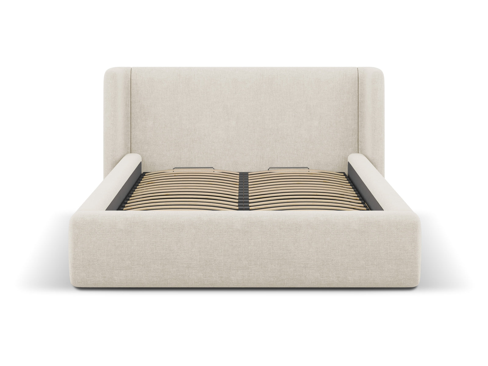 Entdecken Sie das stilvolle Jolene Bett von Micadoni: Mit integriertem Stauraum und modernem Headboard für ein elegantes Schlafzimmer-Design!