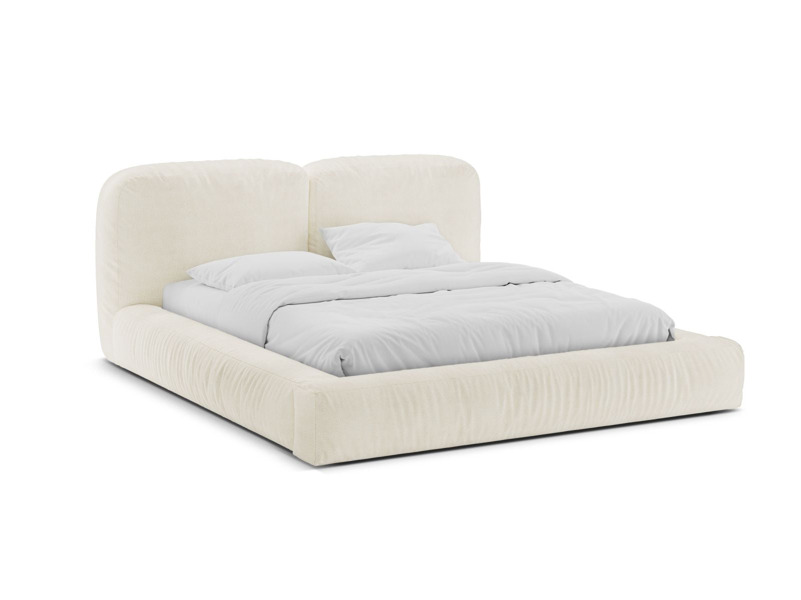 Martina Bett mit Stauraum mit Kopfteil 200cm in Ivory-Monet präsentiert im Onlineshop von KAQTU Design AG. Bett ist von Micadoni