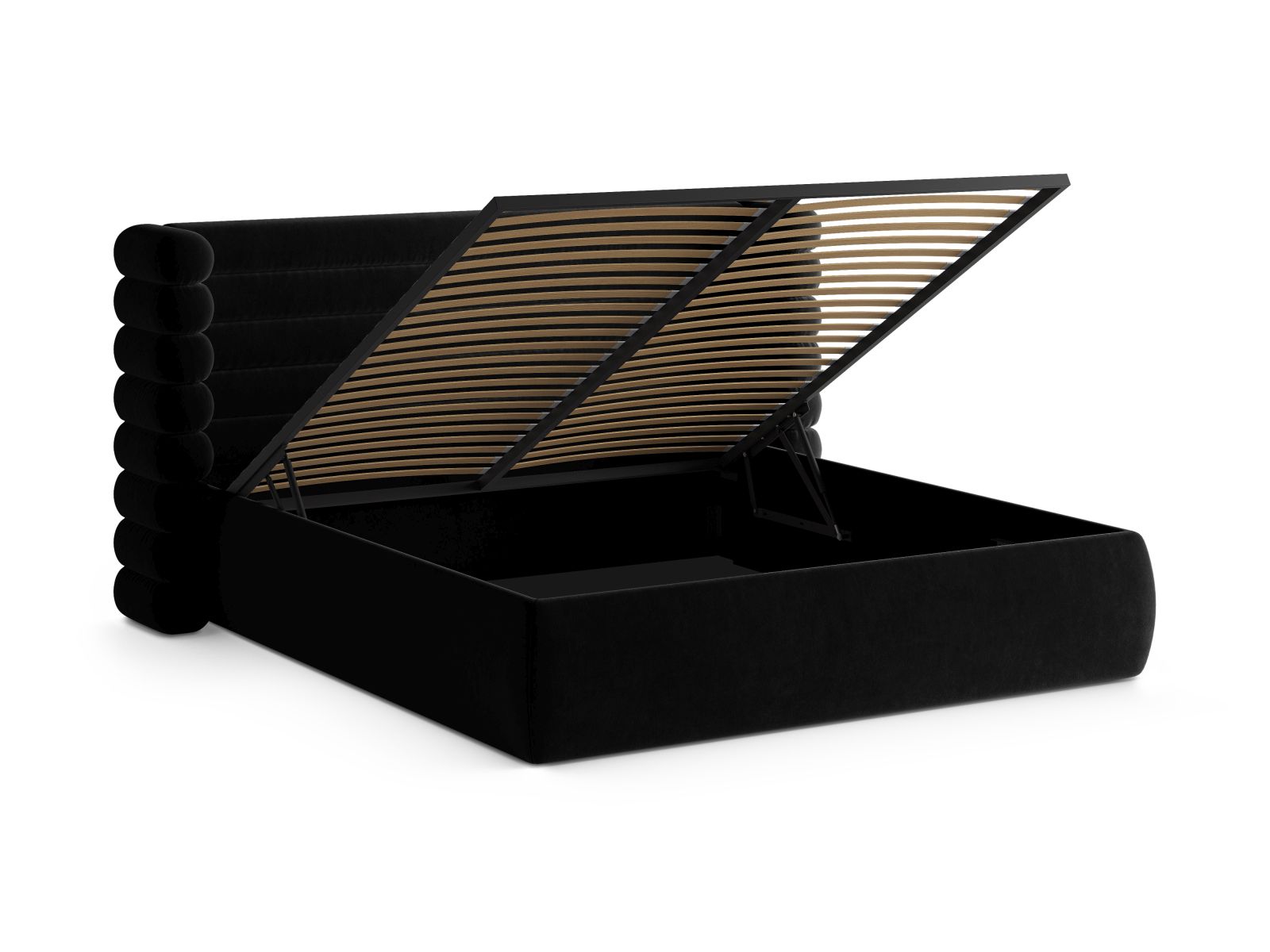 Elegantes Mount Bett von Micadoni, 200 cm breit, mit praktischem Stauraum und geschmackvollem Kopfteil für zeitgemäße Schlafzimmergestaltung.