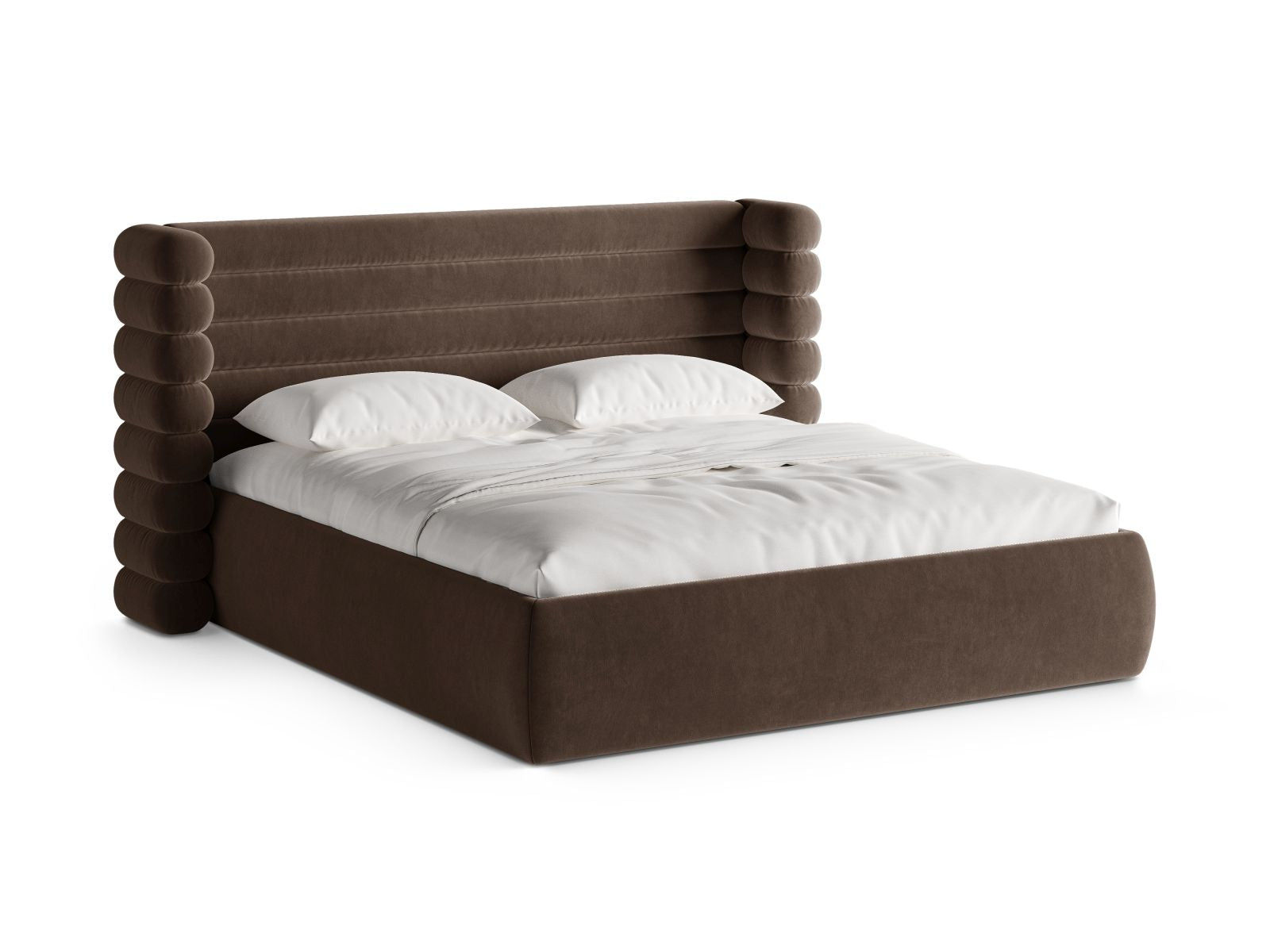 Mount Bett mit Stauraum mit Kopfteil 200cm in Chocolate-Salvador präsentiert im Onlineshop von KAQTU Design AG. Bett ist von Micadoni