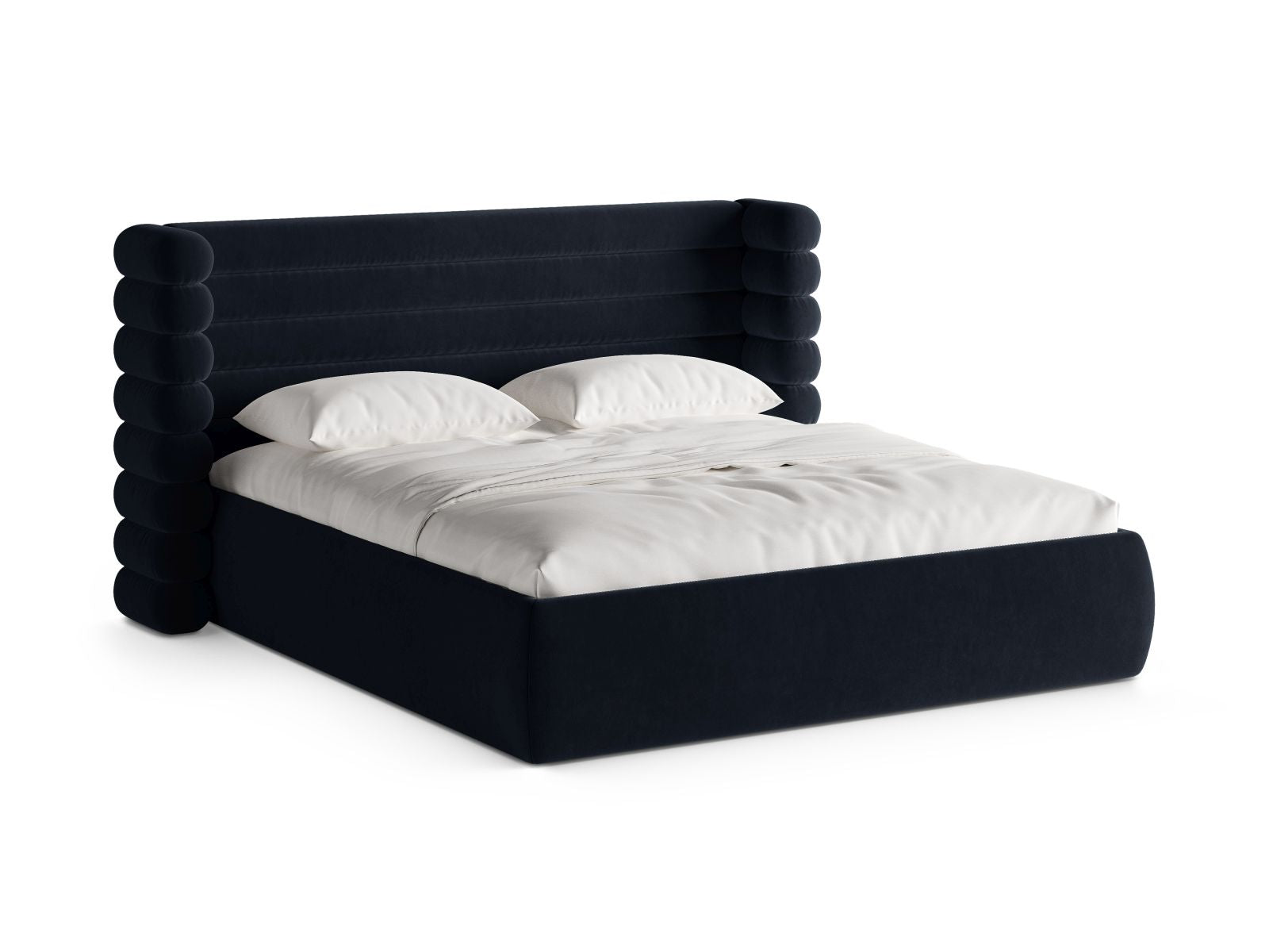 Mount Bett mit Stauraum mit Kopfteil 200cm in Royal Blue-Salvador präsentiert im Onlineshop von KAQTU Design AG. Bett ist von Micadoni