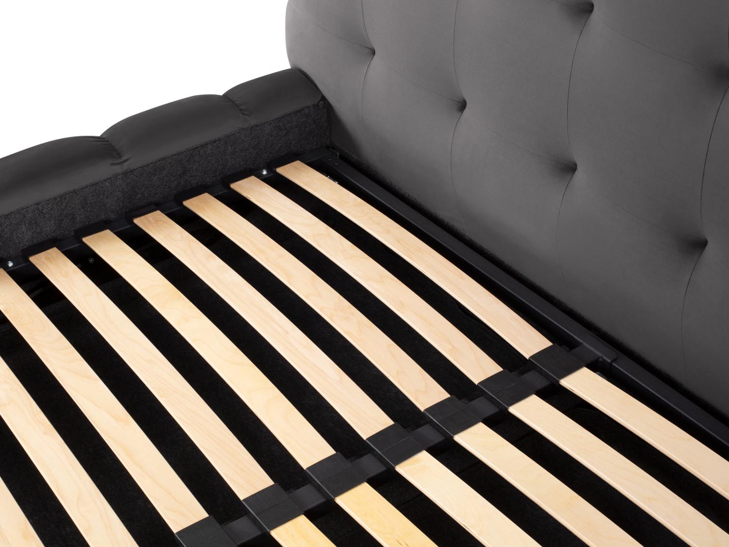 Mamaia Velour Bett mit Stauraum und Headboard  225cm in Grey/Schwarz präsentiert im Onlineshop von KAQTU Design AG. Bett ist von Micadoni