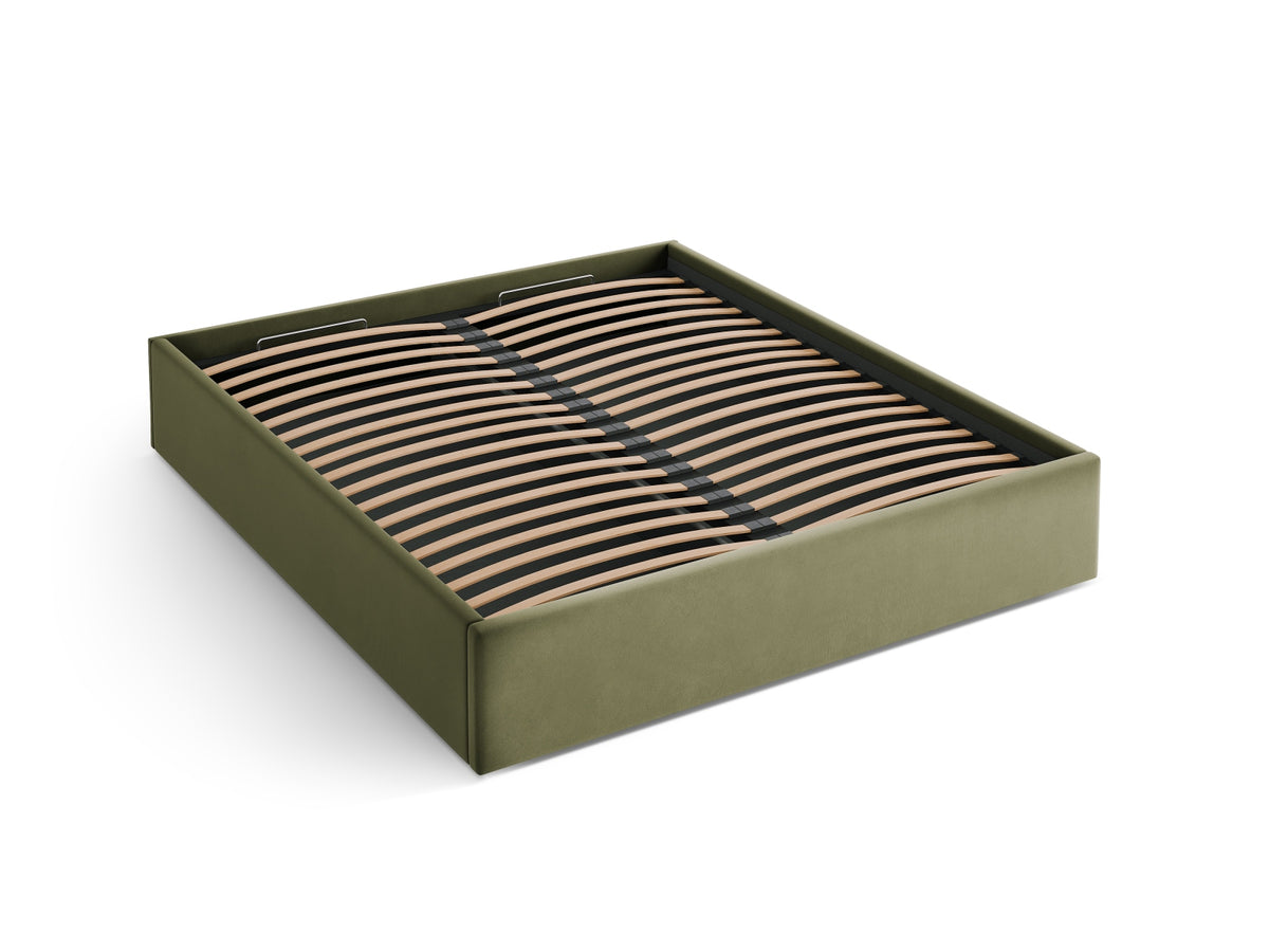 Susan Bett mit Stauraum 200cm in Green-Bluvel präsentiert im Onlineshop von KAQTU Design AG. Bett ist von Micadoni