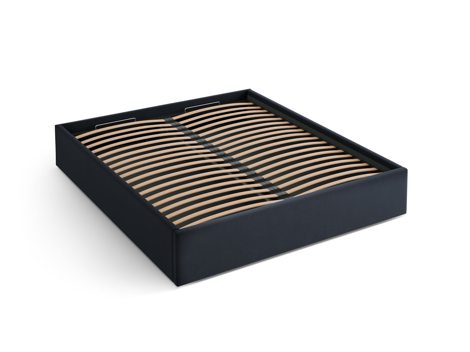 Susan Velour Bett mit Stauraum  in Dark Blue präsentiert im Onlineshop von KAQTU Design AG. Bett ist von Micadoni