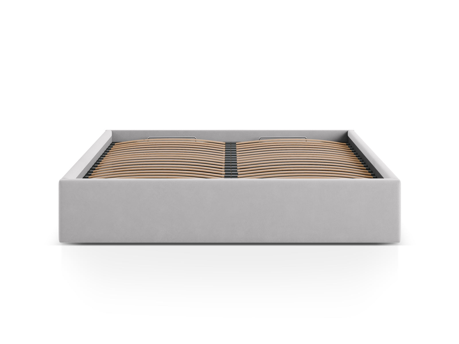 Susan Velour Bett mit Stauraum  in Silver präsentiert im Onlineshop von KAQTU Design AG. Bett ist von Micadoni