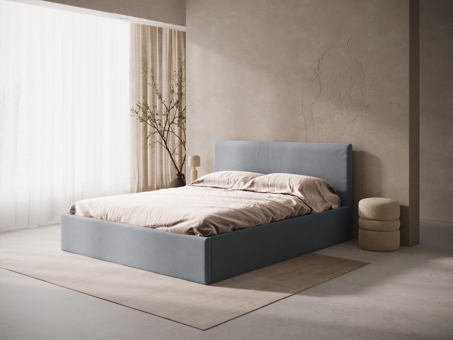 Susan Velour Bett mit Stauraum  in Grey präsentiert im Onlineshop von KAQTU Design AG. Bett ist von Micadoni