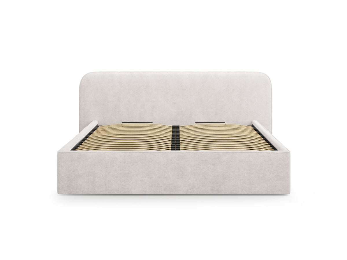 Elizabeth Bett mit Stauraum und Headboard 200cm in White-Babel präsentiert im Onlineshop von KAQTU Design AG. Bett ist von Micadoni