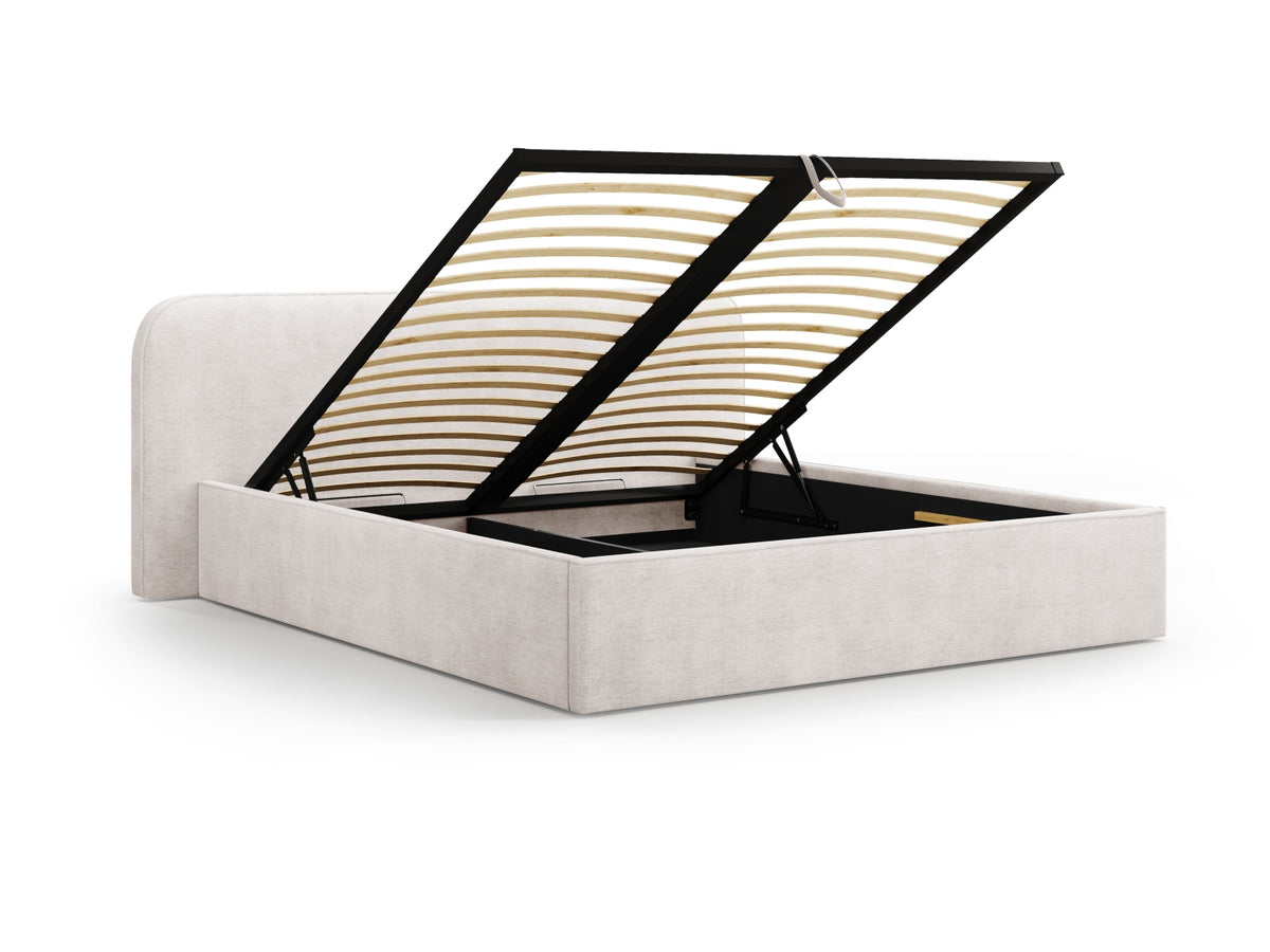 Elizabeth Bett mit Stauraum und Headboard 200cm in White-Babel präsentiert im Onlineshop von KAQTU Design AG. Bett ist von Micadoni