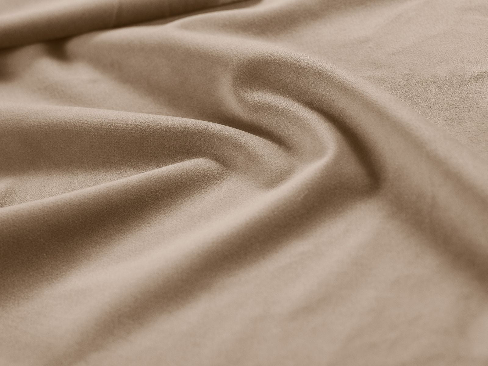 Modernes Amy Bett mit 90 cm Breite, bietet cleveren Stauraum und ein geschmackvolles Kopfteil in edlem Almond Beige-Magic Velvet.