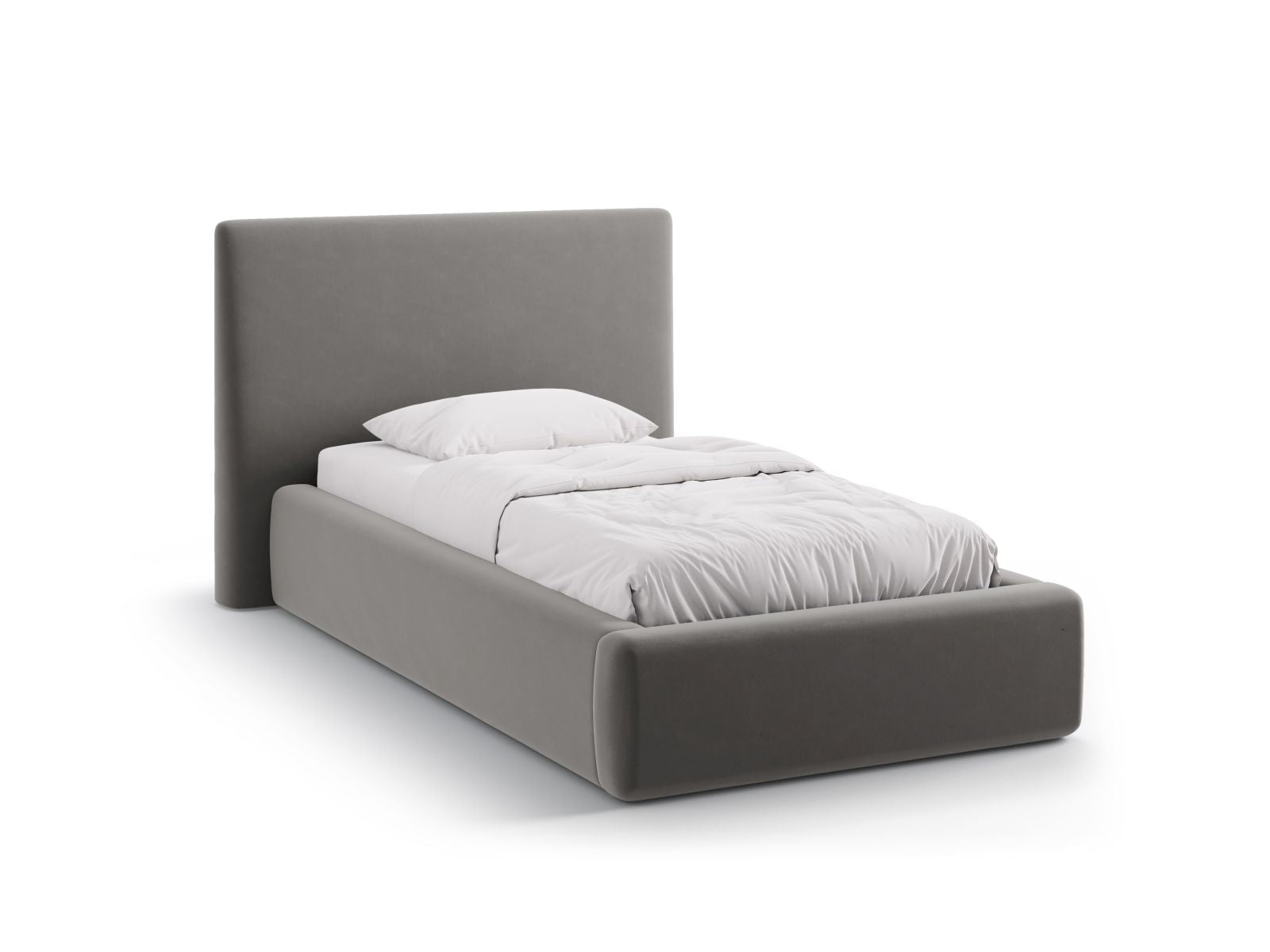 Amy Bett mit Stauraum mit Kopfteil 90cm in Dark Grey-Magic Velvet präsentiert im Onlineshop von KAQTU Design AG. Bett ist von Micadoni