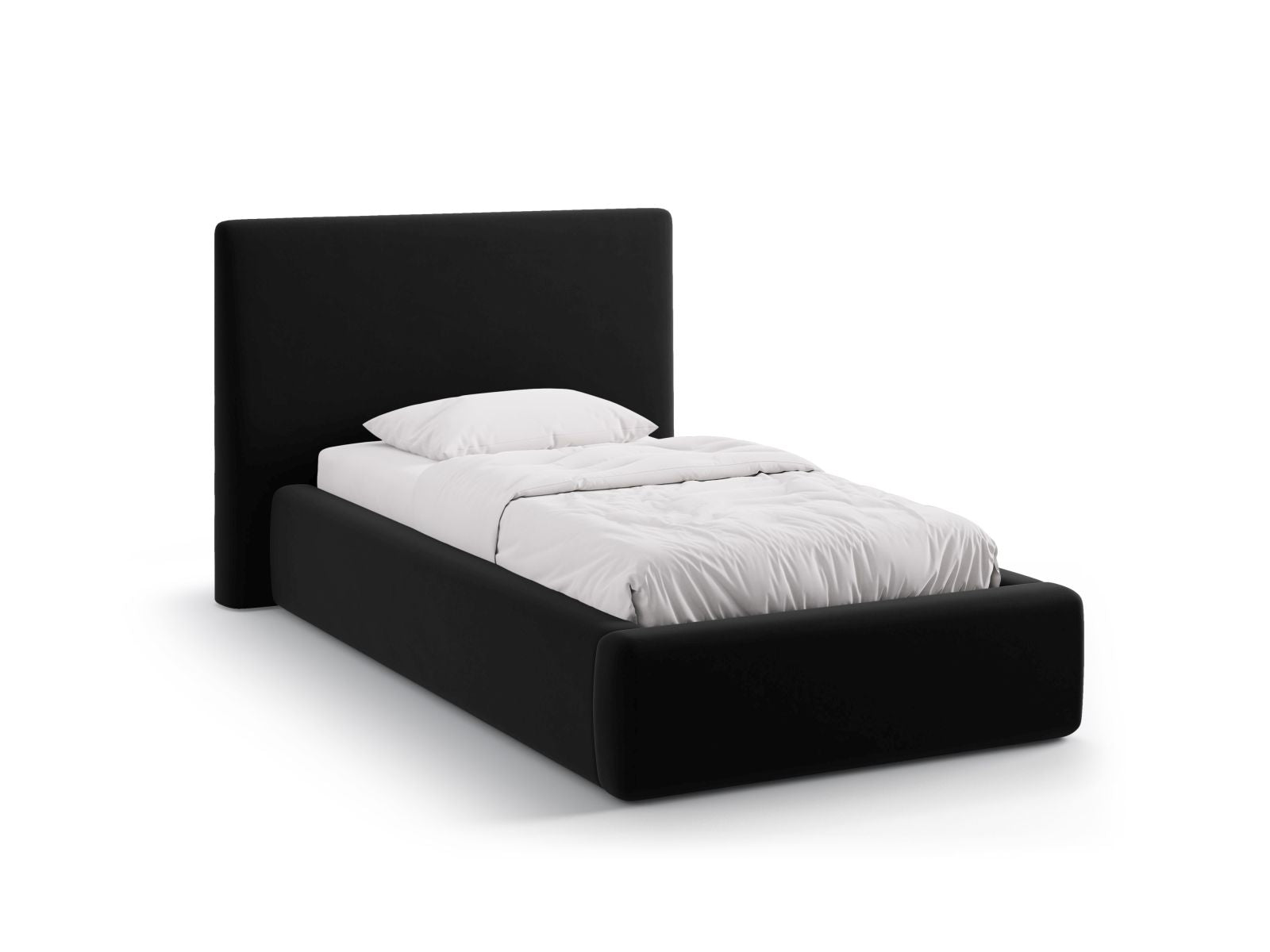 Amy Bett mit Stauraum mit Kopfteil 90cm in Black-Magic Velvet präsentiert im Onlineshop von KAQTU Design AG. Bett ist von Micadoni