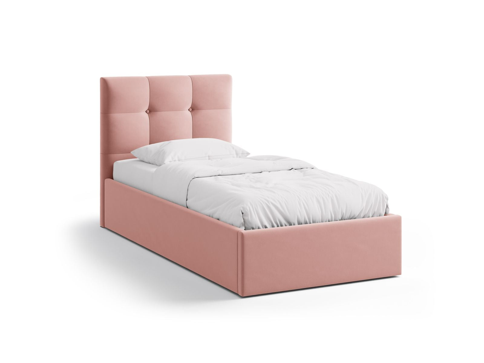 Phaedra Bett mit Stauraum mit Kopfteil 90cm in Pink-Magic Velvet präsentiert im Onlineshop von KAQTU Design AG. Bett ist von Micadoni