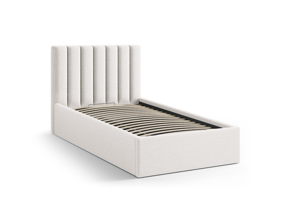 Allison Bett mit Stauraum mit Kopfteil 90cm in Light Beige-Moly präsentiert im Onlineshop von KAQTU Design AG. Bett ist von Micadoni