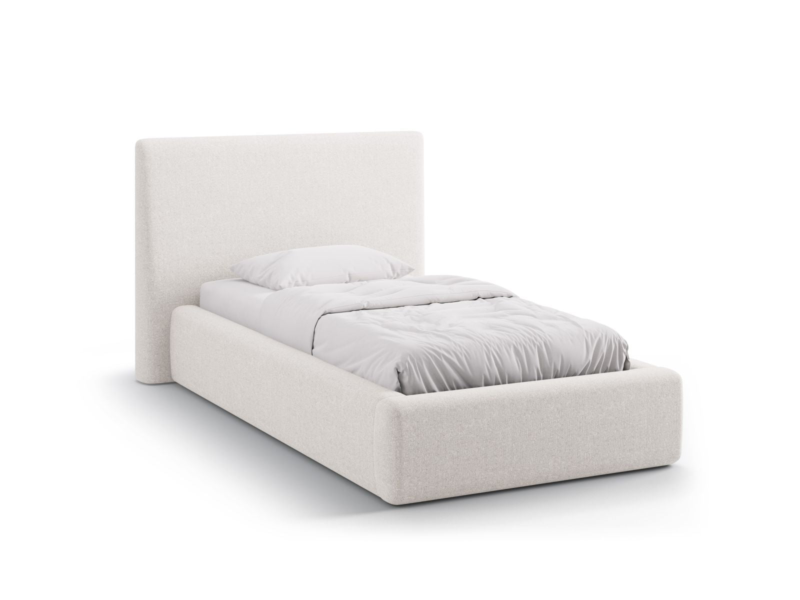 Amy Bett mit Stauraum mit Kopfteil 90cm in Light Beige-Moly präsentiert im Onlineshop von KAQTU Design AG. Bett ist von Micadoni