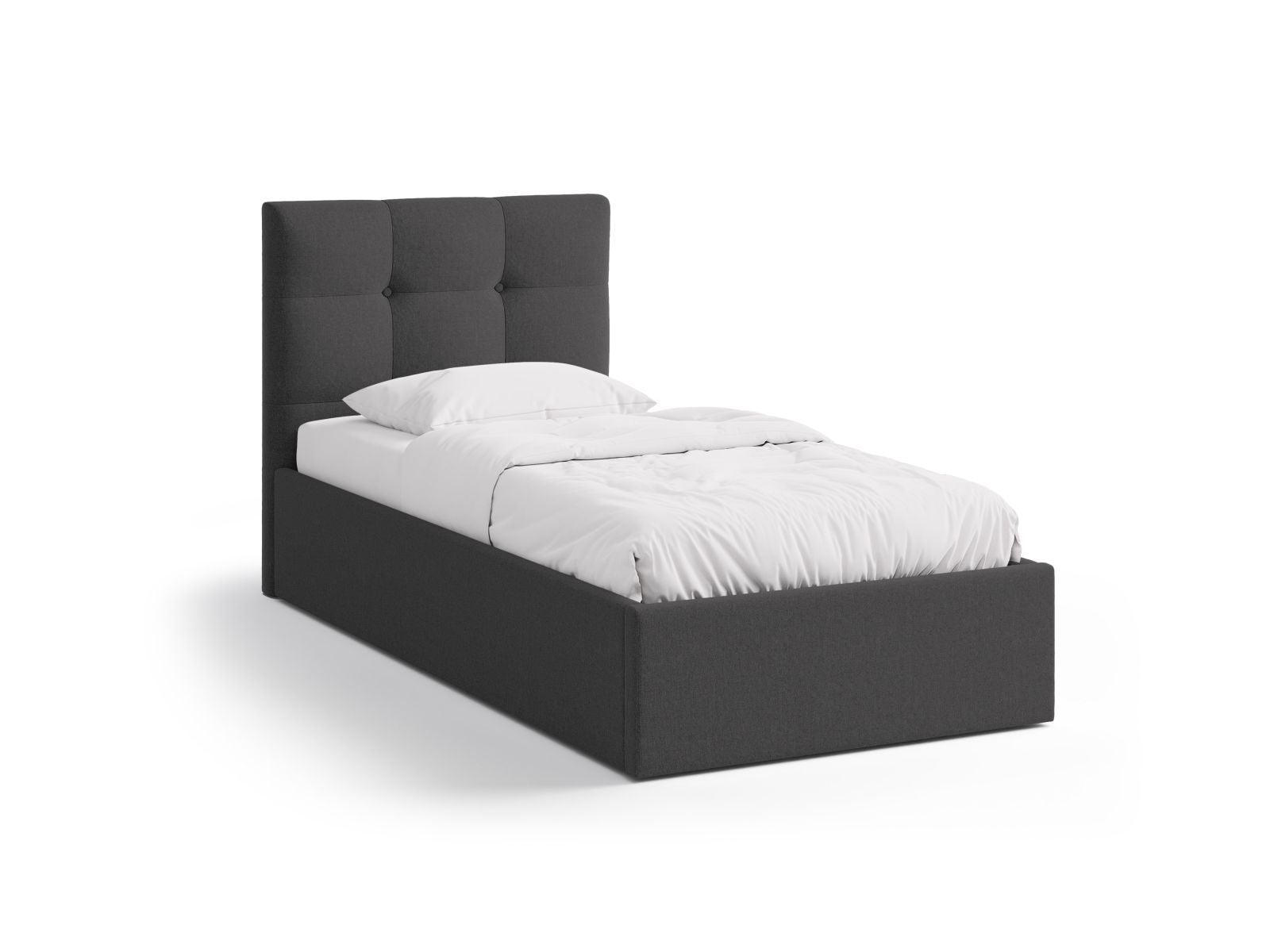 Phaedra Bett mit Stauraum mit Kopfteil 90cm in Anthracite-Moly präsentiert im Onlineshop von KAQTU Design AG. Bett ist von Micadoni