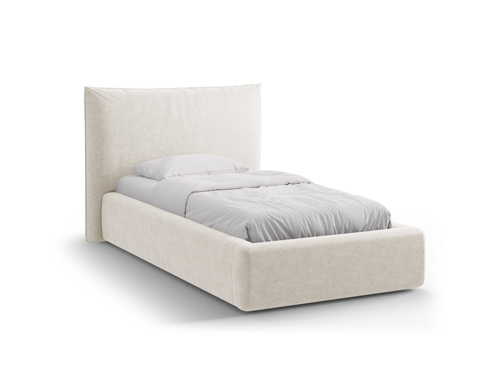 Kaelle Bett mit Stauraum mit Kopfteil 90cm in Light Beige-Perfect Harmony präsentiert im Onlineshop von KAQTU Design AG. Bett ist von Micadoni