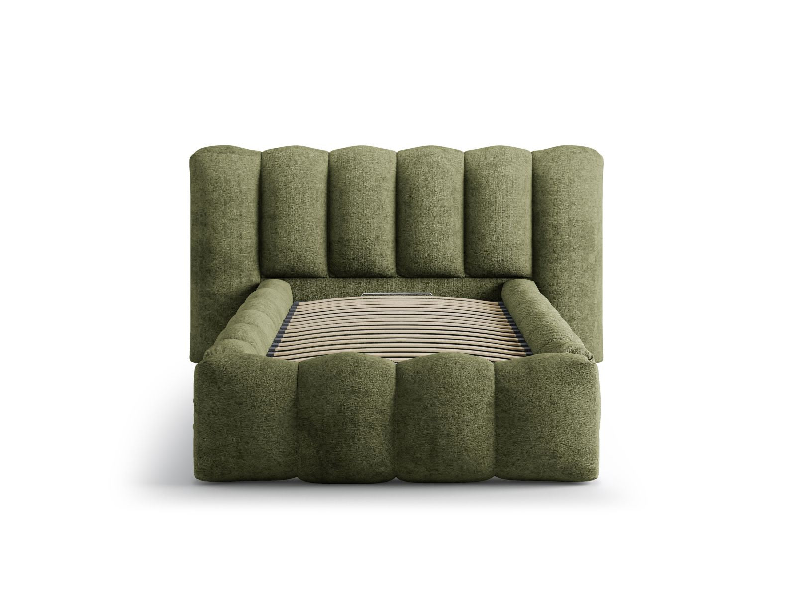 Elegantes Lupine Bett mit praktischem Stauraum und stilvollem Kopfteil in 90cm Breite, ideal für moderne Schlafzimmer.