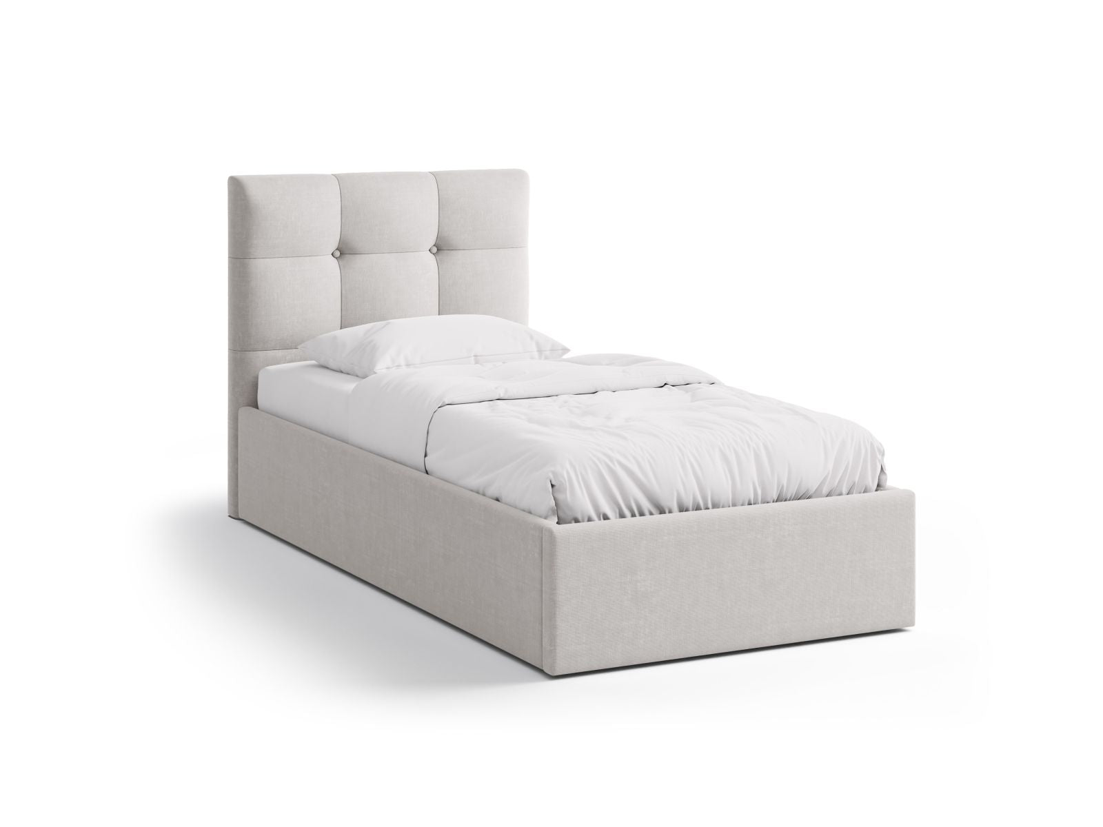Phaedra Bett mit Stauraum mit Kopfteil 90cm in Light Grey-Liberty präsentiert im Onlineshop von KAQTU Design AG. Bett ist von Micadoni