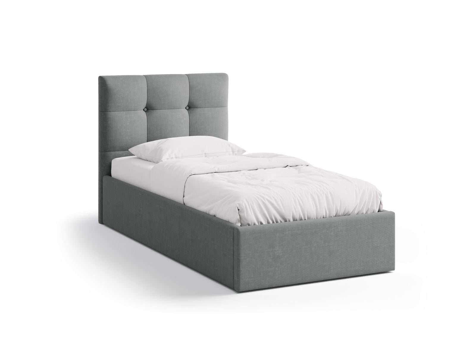 Phaedra Bett mit Stauraum mit Kopfteil 90cm in Grey-Liberty präsentiert im Onlineshop von KAQTU Design AG. Bett ist von Micadoni