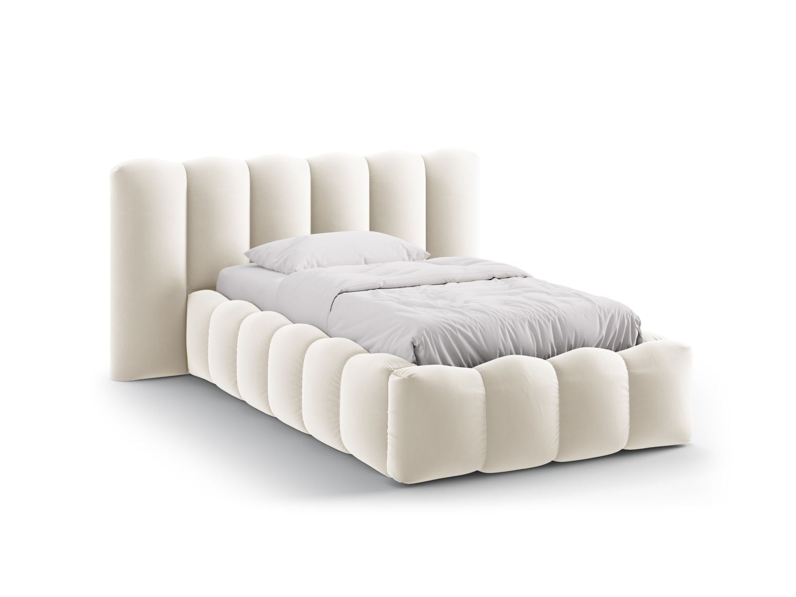 Lupine Bett mit Stauraum mit Kopfteil 90cm in Beige-Paris präsentiert im Onlineshop von KAQTU Design AG. Bett ist von Micadoni