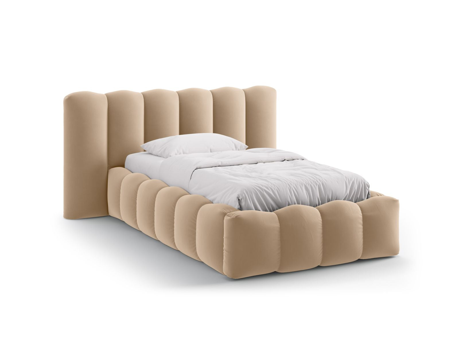 Lupine Bett mit Stauraum mit Kopfteil 90cm in Sand-Paris präsentiert im Onlineshop von KAQTU Design AG. Bett ist von Micadoni
