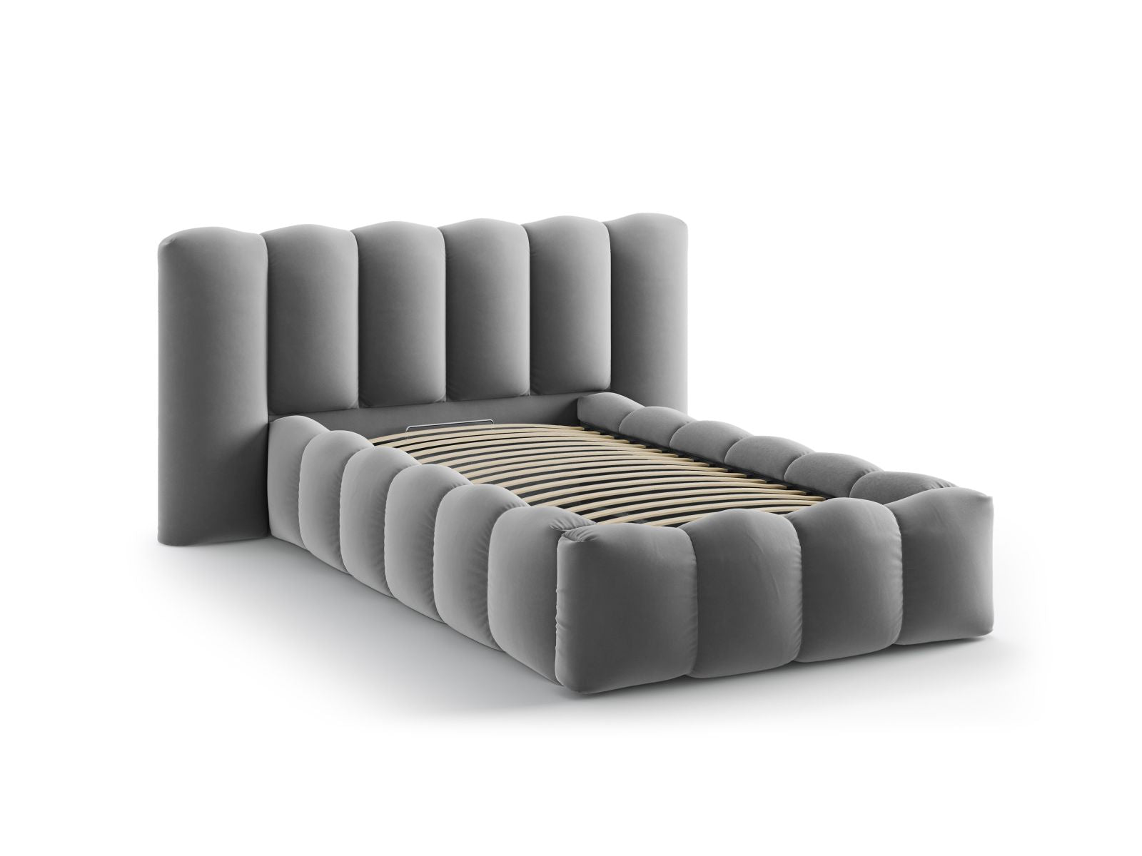 Stylisches Lupine Bett mit praktischem Stauraum und elegantem Kopfteil, ideal für kleine Räume und funktionale Einrichtung.