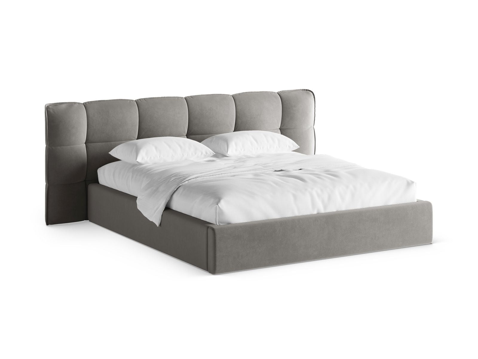 Eric Bett mit Stauraum mit Kopfteil 140cm in Grey-Casino präsentiert im Onlineshop von KAQTU Design AG. Bett ist von Micadoni