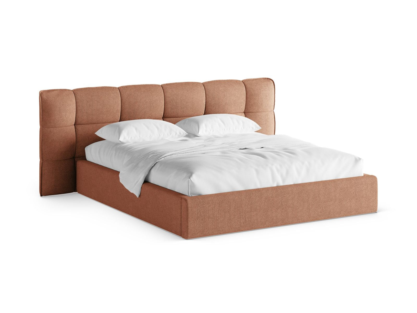 Eric Bett mit Stauraum mit Kopfteil 140cm in Peach-Sicuro präsentiert im Onlineshop von KAQTU Design AG. Bett ist von Micadoni
