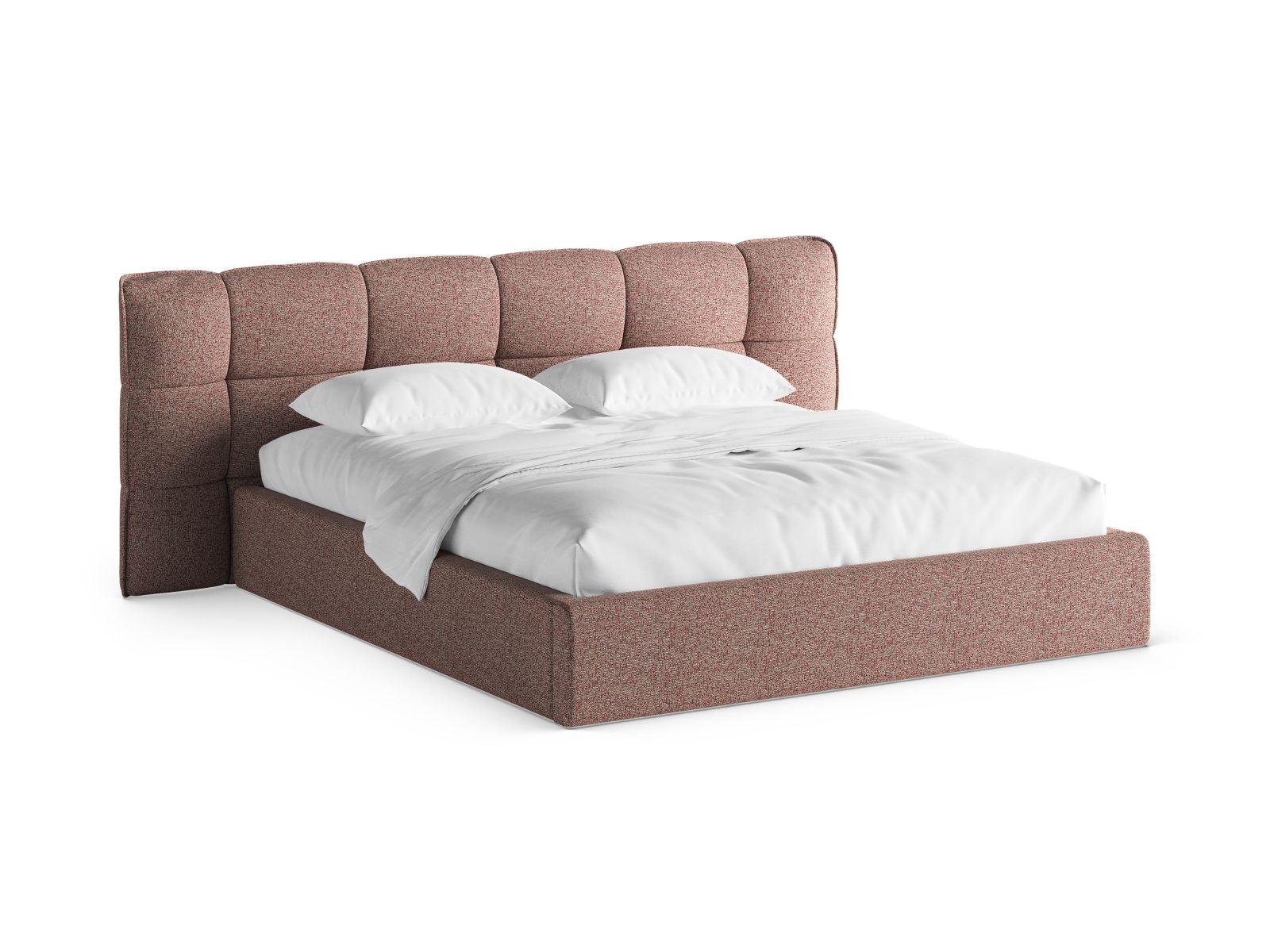 Eric Bett mit Stauraum mit Kopfteil 140cm in Pink Melange-Puente präsentiert im Onlineshop von KAQTU Design AG. Bett ist von Micadoni