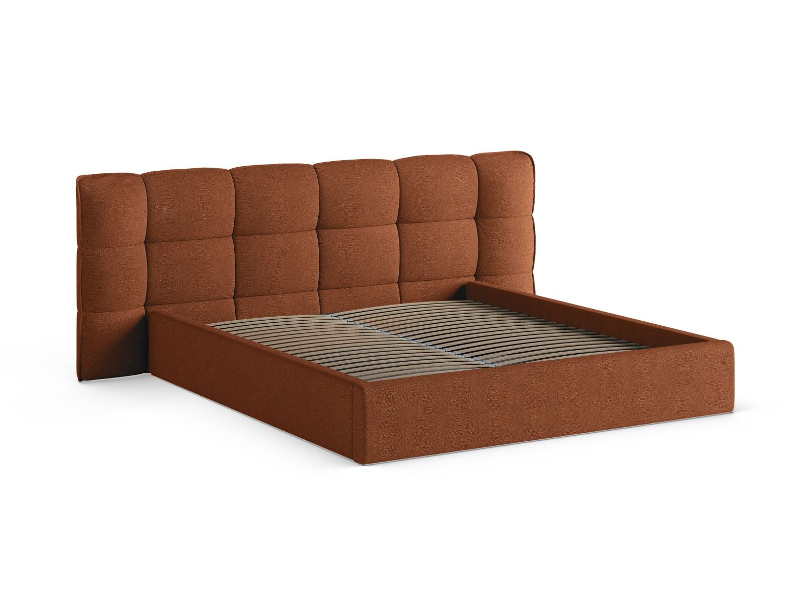 Elegantes Eric Bett mit 160 cm Breite, ausgestattet mit praktischem Stauraum und einem ansprechenden Kopfteil für stilvolle Schlafzimmer.