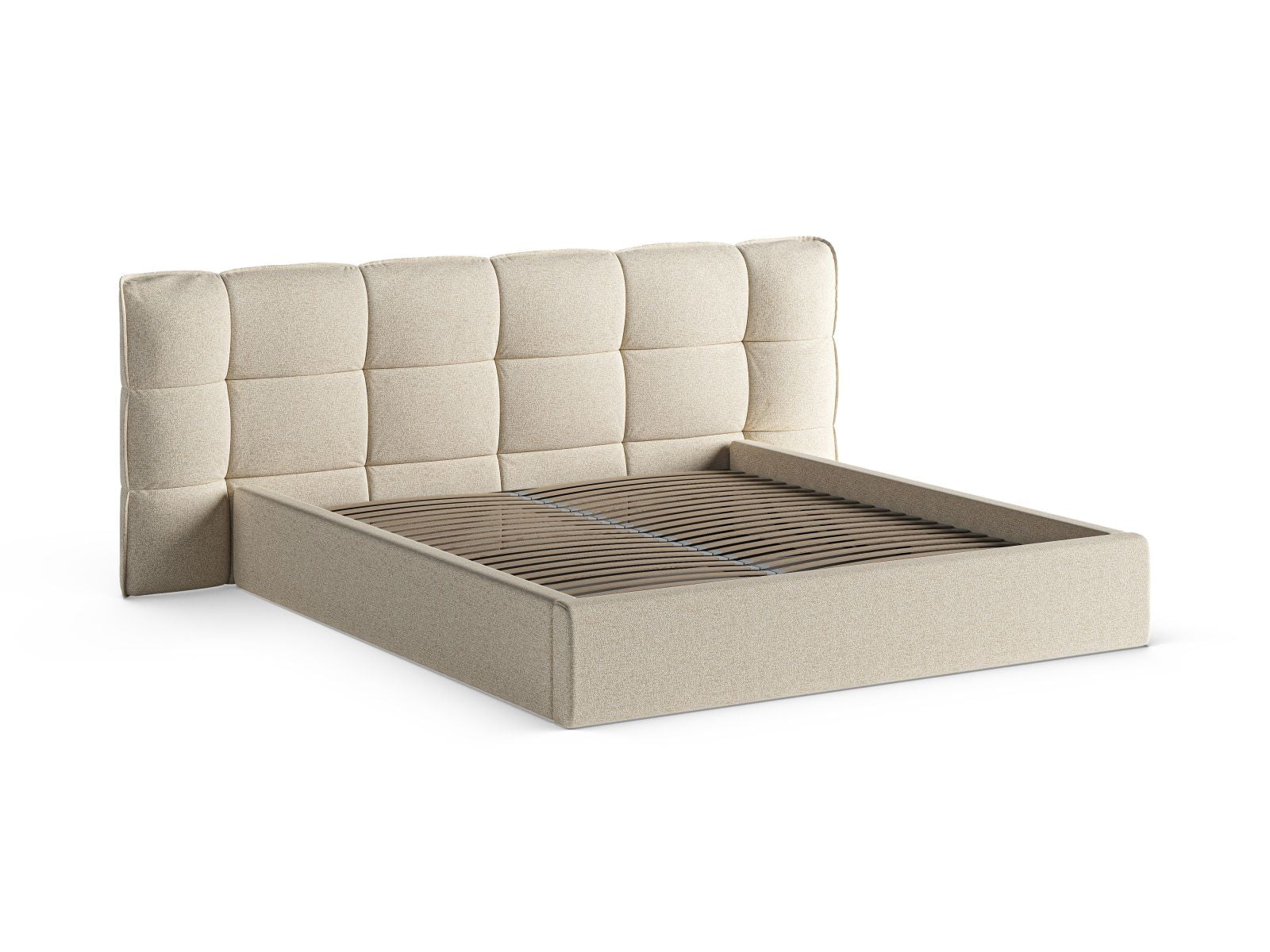 Stylisches Eric Bett mit 160 cm Breite, ausgestattet mit praktischem Stauraum und elegantem Kopfteil für ein modernes Schlafzimmer.