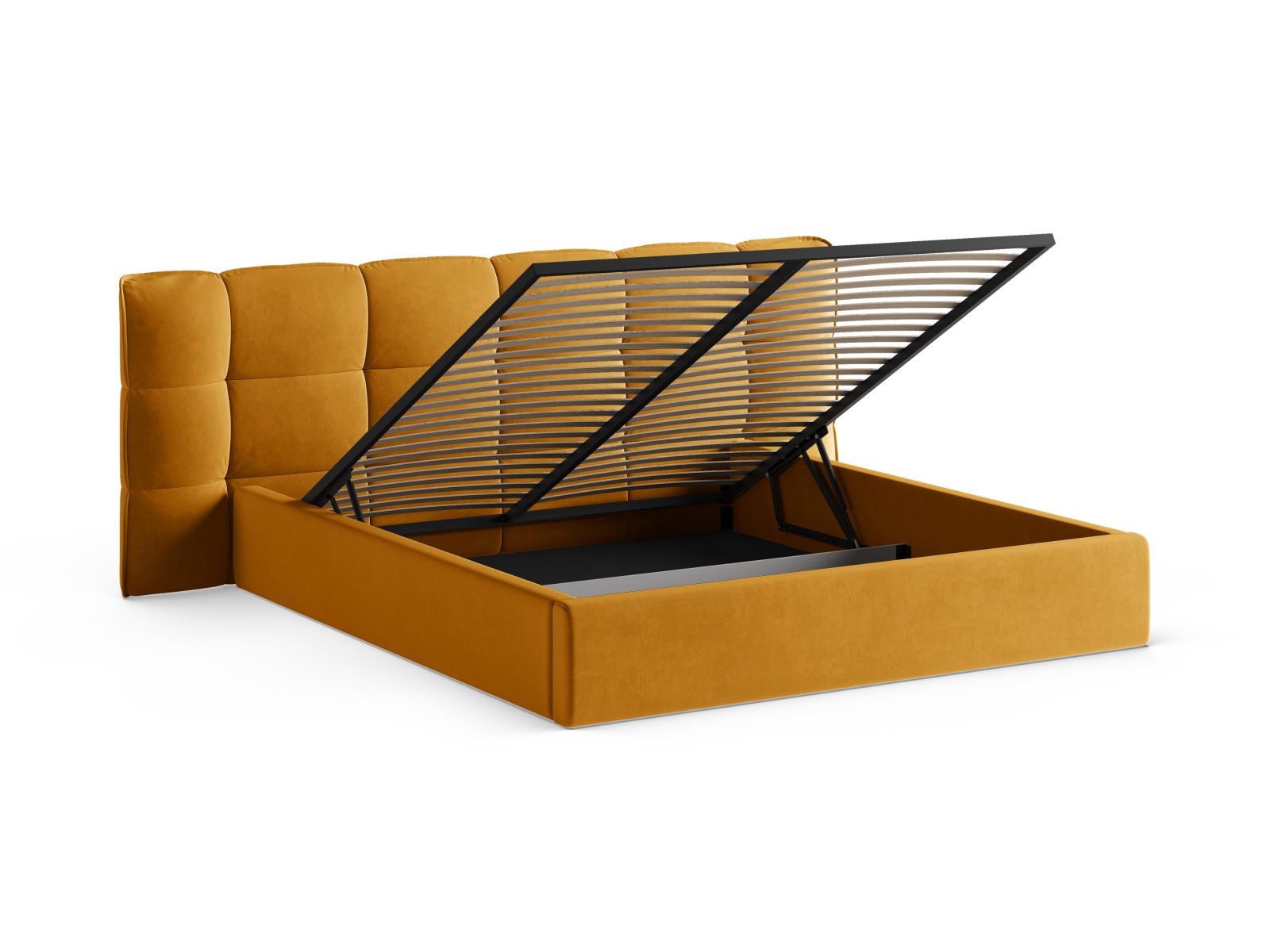 Modernes Eric Bett mit 180 cm Breite, praktischem Stauraum und elegantem Kopfteil, perfekt für stilvolle Schlafzimmer.