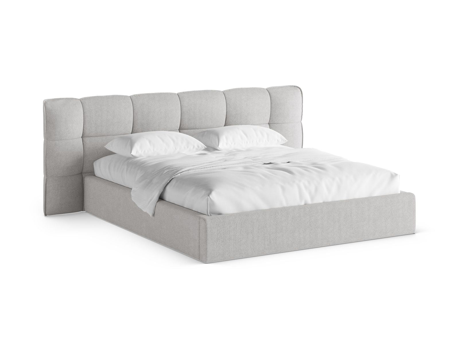 Eric Bett mit Stauraum mit Kopfteil 180cm in Light Grey-Sicuro präsentiert im Onlineshop von KAQTU Design AG. Bett ist von Micadoni