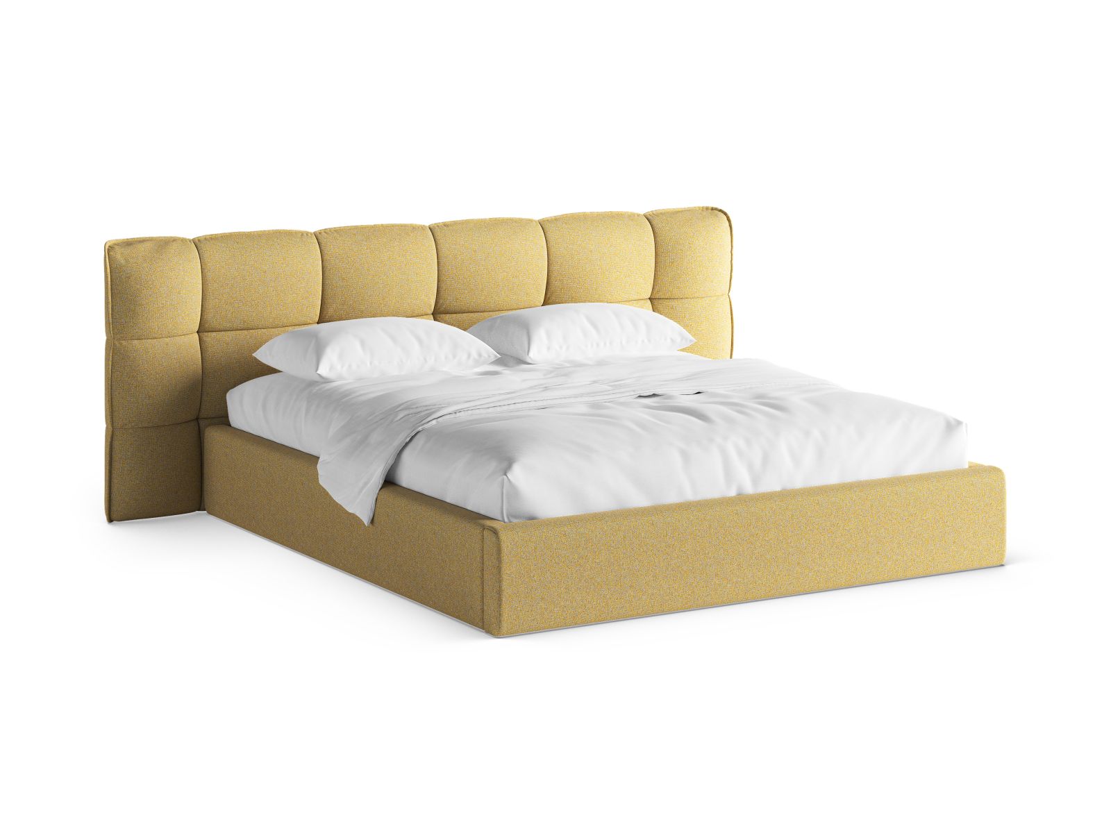 Eric Bett mit Stauraum mit Kopfteil 180cm in Sunflower Melange-Puente präsentiert im Onlineshop von KAQTU Design AG. Bett ist von Micadoni