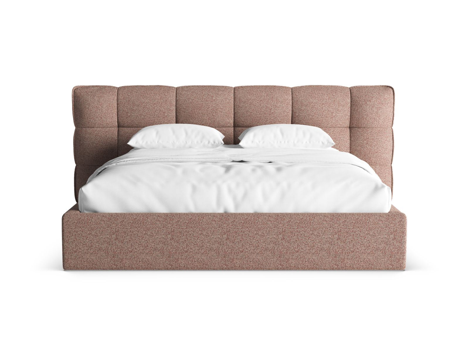 Stylisches Eric Bett mit 180 cm Breite, Stauraum und elegantem Kopfteil in Pink Melange von Micadoni, ideal für modernes Wohnen.