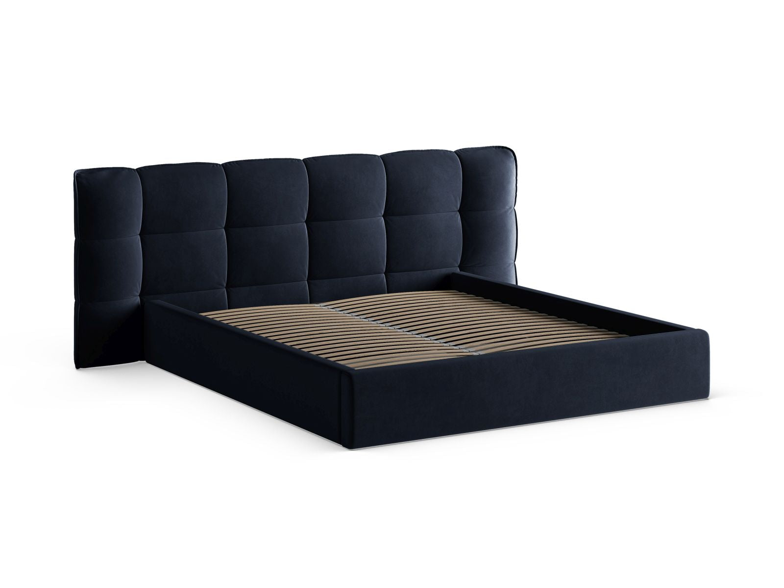 Elegantes Eric Bett in Royal Blue mit praktischem Stauraum und geschmackvollem Kopfteil, ideal für ein modernes Schlafzimmer.