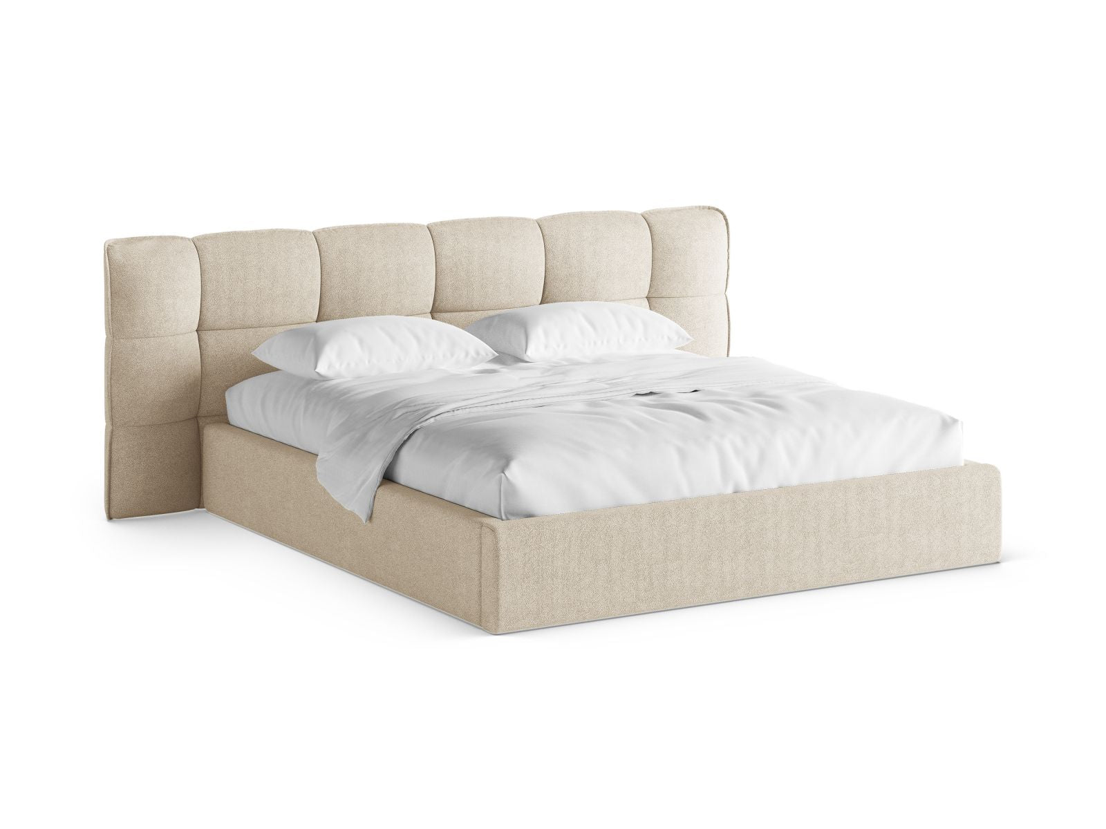 Eric Bett mit Stauraum mit Kopfteil 200cm in Light Beige-Sicuro präsentiert im Onlineshop von KAQTU Design AG. Bett ist von Micadoni