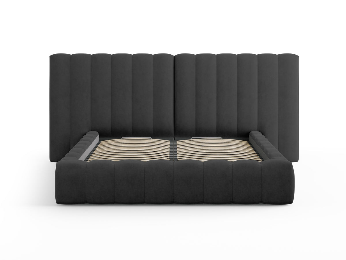 Kelp Bett mit Stauraum und doppeltem Headboard 160cm in Anthracite-Moly präsentiert im Onlineshop von KAQTU Design AG. Bett ist von Micadoni