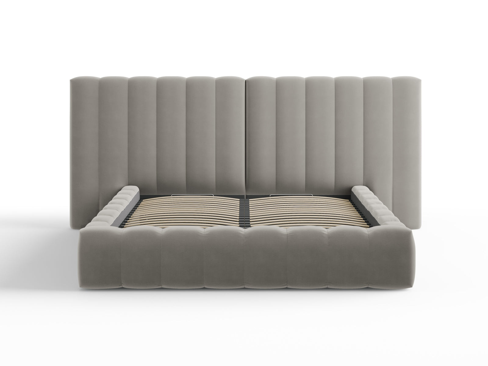 Entdecken Sie das stilvolle Kelp Velour Bett von Micadoni – mit praktischem Stauraum und luxuriösem Doppelkopfteil für erholsame Nächte.