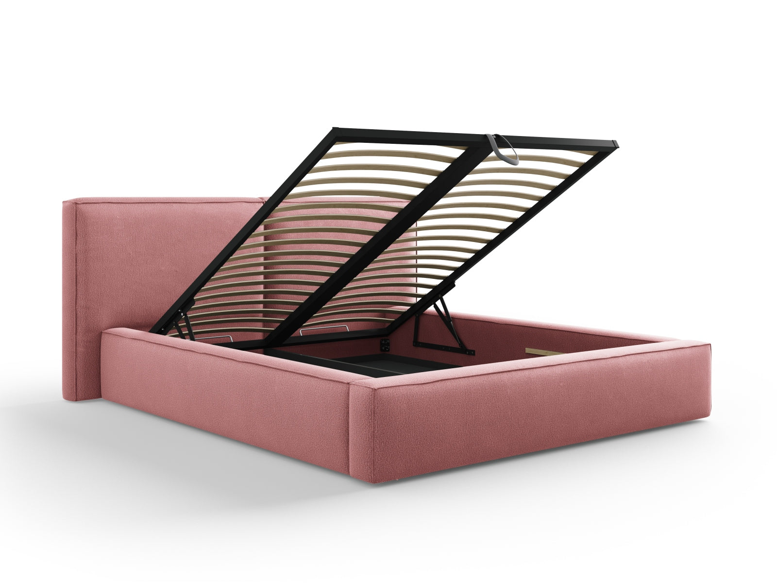Erleben Sie das Jodie Bett von Micadoni: Elegantes Design mit doppeltem Headboard und praktischer Stauraumfunktion für Ihr Schlafzimmer!