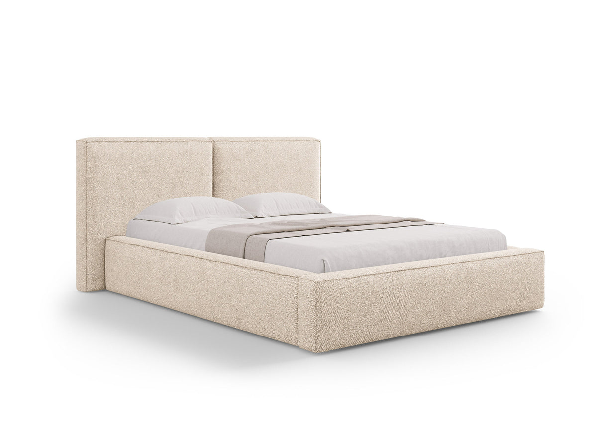 Jodie Bett mit Stauraum und Headboard 180cm in Beige-Baloo präsentiert im Onlineshop von KAQTU Design AG. Bett ist von Micadoni