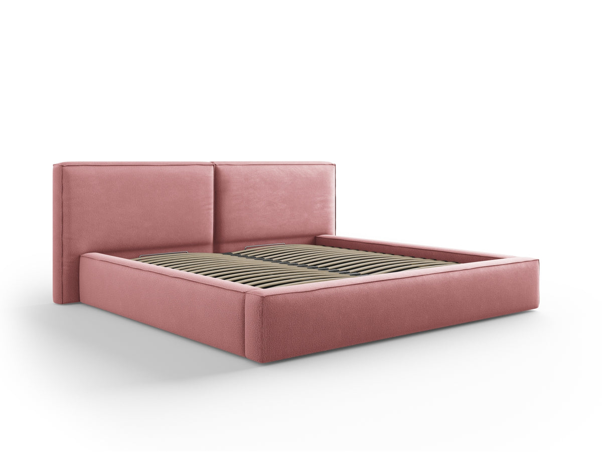 Jodie Bett mit Stauraumfunktion mit doppeltem Headboard 200cm in Pink-Megan präsentiert im Onlineshop von KAQTU Design AG. Bett ist von Micadoni