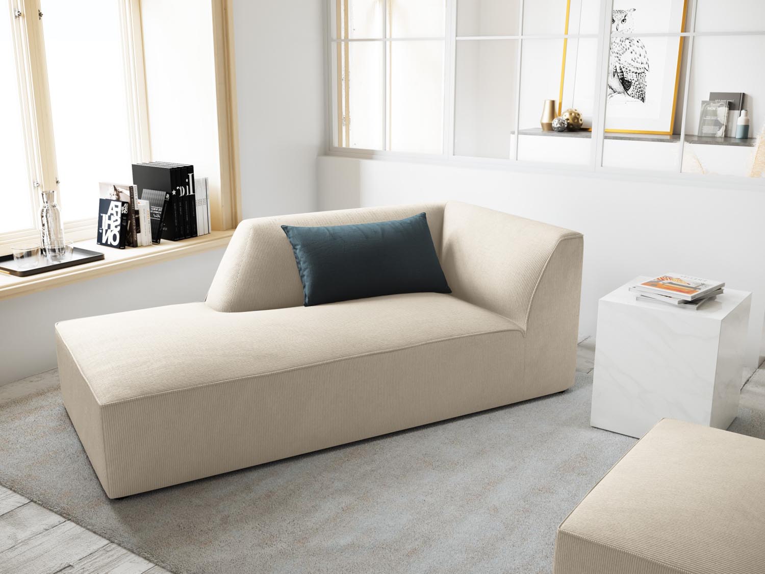 Ruby Sofa Chaise Lounge links 1 Sitz in Light Beige präsentiert im Onlineshop von KAQTU Design AG. L-Sofa links ist von Micadoni