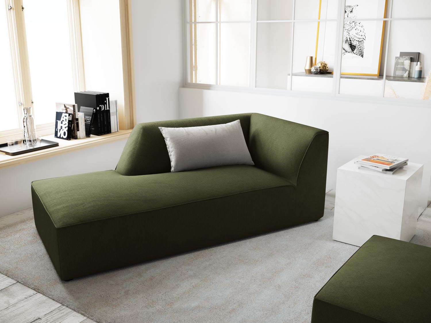 Ruby Sofa Chaise Lounge links 1 Sitz in Green präsentiert im Onlineshop von KAQTU Design AG. L-Sofa links ist von Micadoni