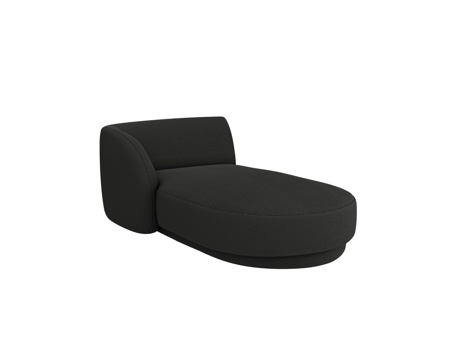 Elegantes Miley Boucle Sofa Chaise Lounge links, 2-Sitzer in stilvollem Schwarz, ideal für moderne Wohnräume.