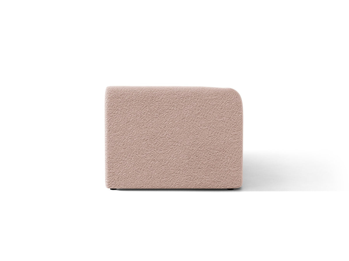 Chaiselongue Miley von Micadoni in Dunkelbeige mit Bluvel-Stoffbezug, schwarzen Kunststoffbeinen und niedriger Rückenlehne, modulares Sofa-Element.