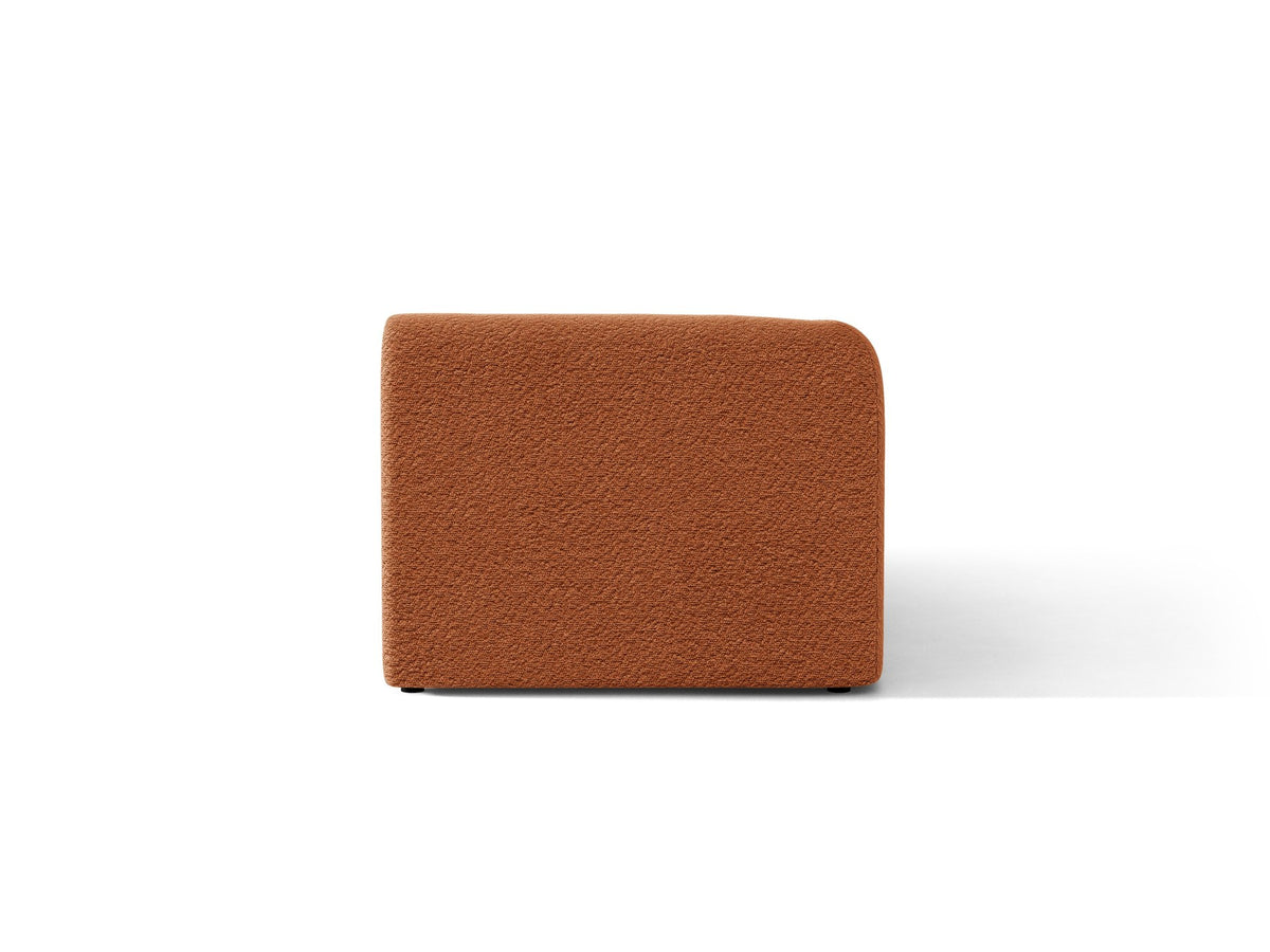 Chaiselongue Miley von Micadoni in Dunkelbeige mit Bluvel-Stoffbezug, schwarzen Kunststoffbeinen und niedriger Rückenlehne, modulares Sofa-Element.