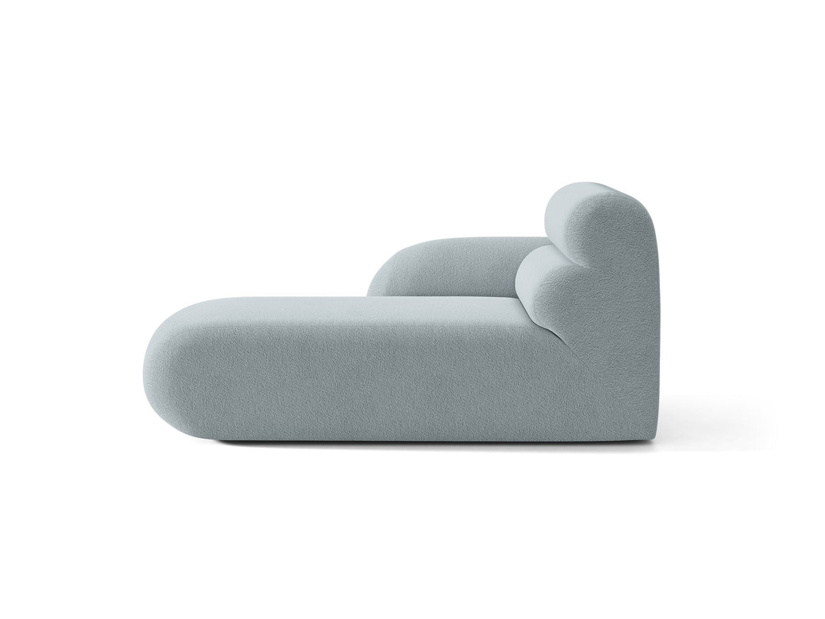 Modulares Sofa Neo Chaiselongue von Micadoni in dunklem Olivgrün mit hoher Rückenlehne und schwarzen Kunststoffbeinen aus Polypropylen.