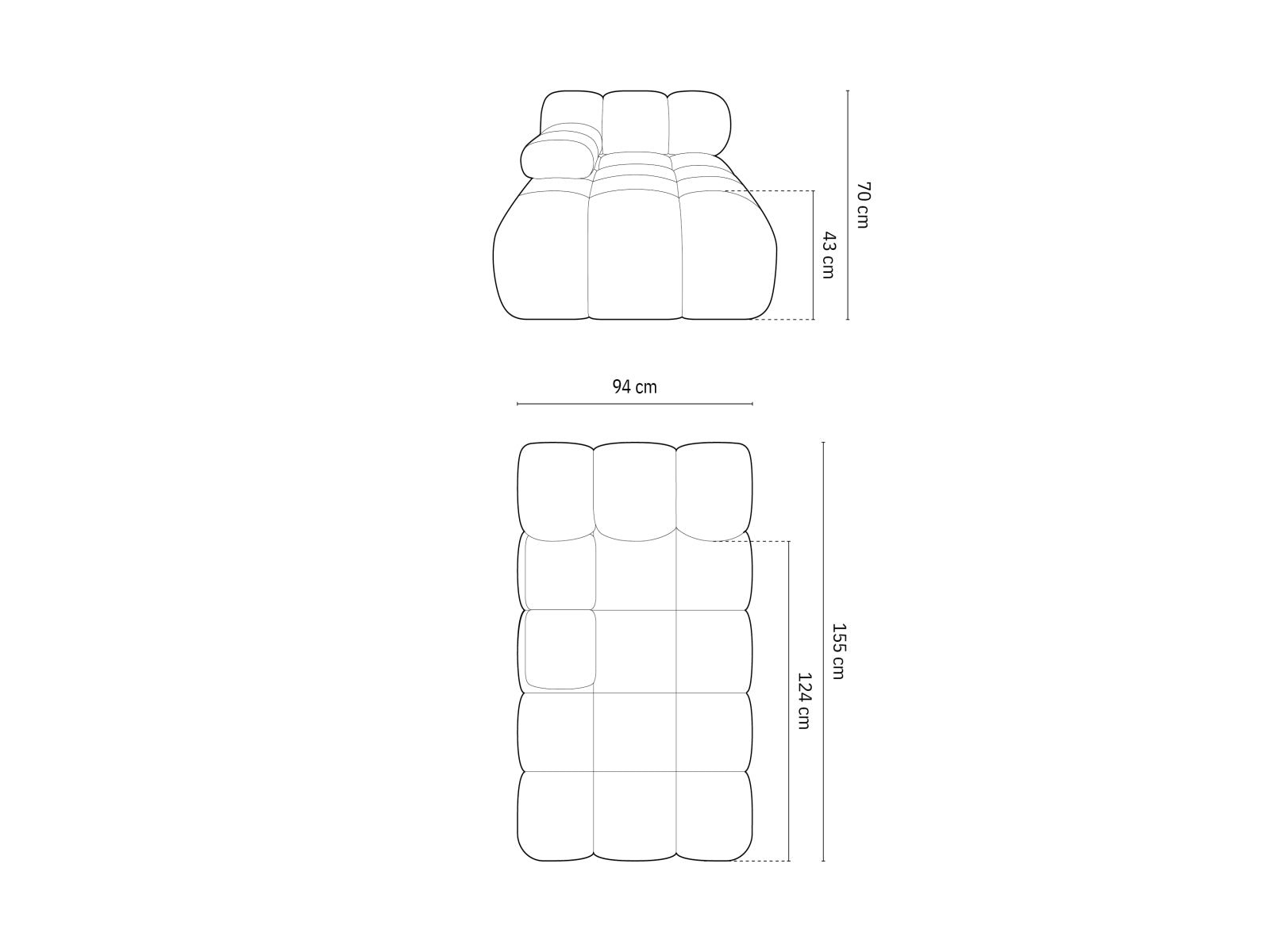 Bellis Sofa Chaise Lounge links 1 Sitz 94cm in Brick präsentiert im Onlineshop von KAQTU Design AG. L-Sofa links ist von Micadoni